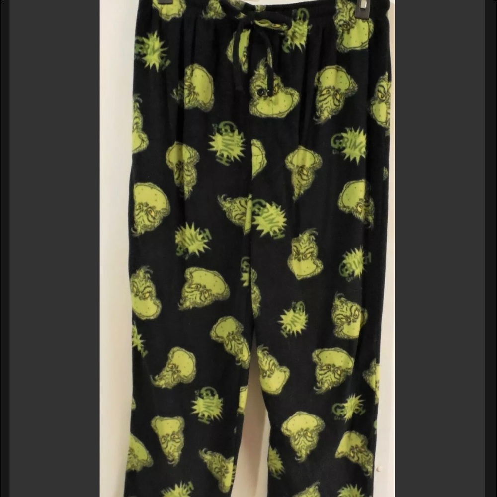 Dr Seuss The Grinch Mens Lounge Fleece Pants Pajama Bottoms. Size large 36-38.